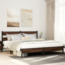 sengeramme uden madras 193x203 cm metal brun egetræsfarve