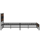 sengeramme uden madras 200x200 cm metal brun egetræsfarve