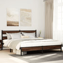 sengeramme uden madras 200x200 cm metal brun egetræsfarve