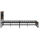 sengeramme uden madras 183x213 cm metal brun egetræsfarve