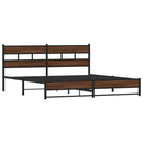 sengeramme uden madras 200x200 cm metal brun egetræsfarve