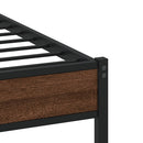 sengeramme uden madras 200x200 cm metal brun egetræsfarve