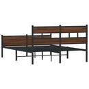 sengeramme uden madras 160x200 cm metal brun egetræsfarve