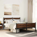 sengeramme uden madras 160x200 cm metal brun egetræsfarve