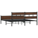 sengeramme uden madras 183x213 cm metal brun egetræsfarve