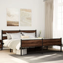 sengeramme uden madras 183x213 cm metal brun egetræsfarve
