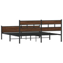 sengeramme uden madras 193x203 cm metal brun egetræsfarve