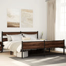 sengeramme uden madras 193x203 cm metal brun egetræsfarve