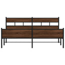 sengeramme uden madras 200x200 cm metal brun egetræsfarve