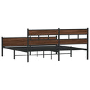 sengeramme uden madras 200x200 cm metal brun egetræsfarve