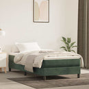 springmadras med pocketfjedre medium 90x210x20 cm fløjl mørkegrøn