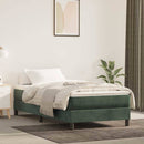 springmadras med pocketfjedre medium 90x210x20 cm fløjl mørkegrøn