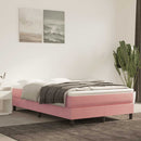 springmadras med pocketfjedre medium 120x210x20 cm fløjl lyserød