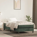 springmadras med pocketfjedre medium 80x220x20 cm fløjl mørkegrøn