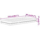 skummadras 90x210 cm hårdhed H2 H3 hvid