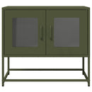 tv-bord 68x39x60,5 cm koldvalset stål olivengrøn