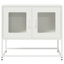 tv-bord 68x39x60,5 cm koldvalset stål hvid