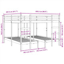 tredobbelt køjeseng 200x200/80x200 cm massivt fyrretræ hvid