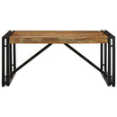 sofabord 80x80x35 cm massivt genbrugstræ flerfarvet