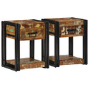 Natskab 2 pcs Flerfarvet 40 x 35 x 50 cm Solid genbrugs træ