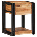 Natskab med skuffe 2 pcs Brun 40 x 35 x 50 cm Massivt Akacietræ