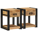 sengeskabe 2 stk 40x40x50 cm massivt ru mangotræ