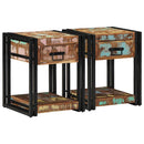 Natskab 2 pcs Flerfarvet 40 x 40 x 50 cm Solid genbrugs træ