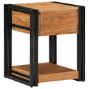 Natskab med skuffe 2 pcs Brun 40 x 40 x 50 cm Massivt Akacietræ