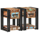 Natskab 2 pcs Flerfarvet 30 x 30 x 40 cm Solid genbrugs træ