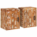 Sengebord 2 pcs Brun 35 x 33 x 48 cm Massivt genbrugstræ