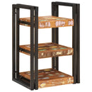 Sengebord 2 pcs Brun og sort Massivt genbrugstræ