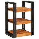 Sengebord 2 pcs Brun og sort 38 x 33 x 58 cm Massivt træ akacie