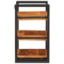 Sengebord 2 pcs Brun og sort 38 x 33 x 58 cm Massivt træ akacie