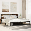 sengeramme uden madras 193x203 cm metal røget egetræsfarve