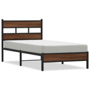 sengeramme 107x203 cm uden madras konstrueret træ brunt eg