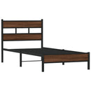 sengeramme 107x203 cm uden madras konstrueret træ brunt eg