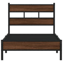 sengeramme 107x203 cm uden madras konstrueret træ brunt eg