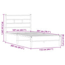 sengeramme 107x203 cm uden madras konstrueret træ brunt eg