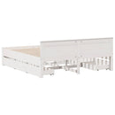 sengeramme m. sengegavl 200x200 cm uden madras massivt fyr hvid