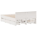sengeramme m. sengegavl 150x200 cm uden madras massivt fyr hvid