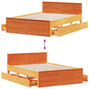sengeramme m. sengegavl 140x190 cm uden madras massivt fyr brun