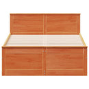 sengeramme m. sengegavl 135x190 cm uden madras massivt fyr brun