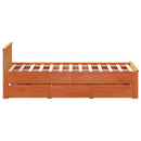 sengeramme m. sengegavl 135x190 cm uden madras massivt fyr brun