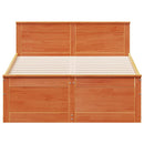 sengeramme m. sengegavl 120x190 cm uden madras massivt fyr brun