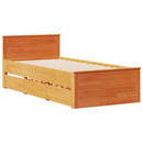 sengeramme m. sengegavl 90x190 cm uden madras massivt fyr brun