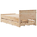 sengeramme m. sengegavl 75x190 cm uden madras massivt fyr