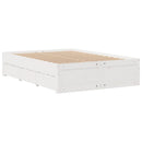 sengeramme m. skuffer 150x200 cm uden madras massivt fyr hvid