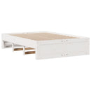 sengeramme m. skuffer 150x200 cm uden madras massivt fyr hvid
