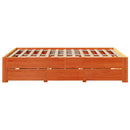 sengeramme m. skuffer 150x200 cm uden madras massivt fyr brun