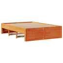 sengeramme m. skuffer 150x200 cm uden madras massivt fyr brun